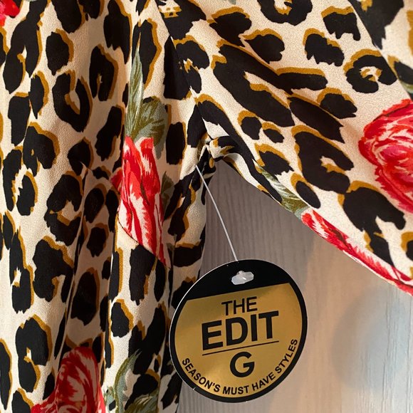 G by Guess Cheetah & Rose Print Romper - Picture 2 of 7